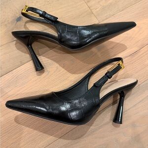 Elegant Black Slingback Heels